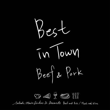 Restoran poster / yarım yamalak gıda menü resimleri - vektör