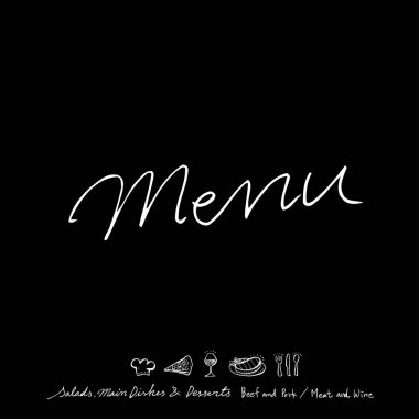 Restoran poster / yarım yamalak gıda menü resimleri - vektör