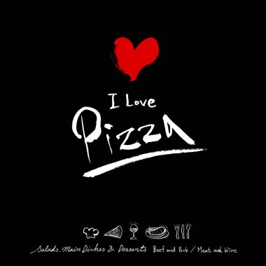 Restoran poster / yarım yamalak gıda menü resimleri - vektör