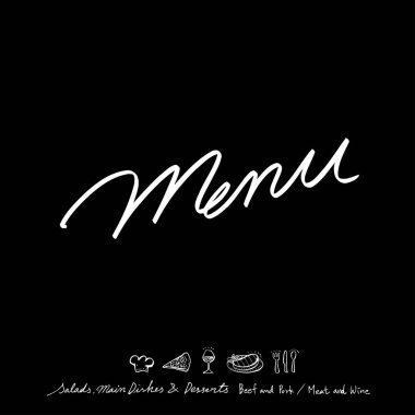 Restoran poster / yarım yamalak gıda menü resimleri - vektör