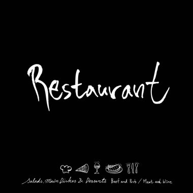 Restoran poster / yarım yamalak gıda menü resimleri - vektör