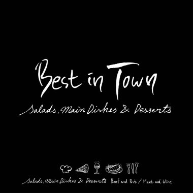 Restoran poster / yarım yamalak gıda menü resimleri - vektör