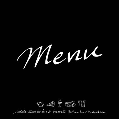 Restoran poster / yarım yamalak gıda menü resimleri - vektör