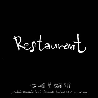 Restoran poster / yarım yamalak gıda menü resimleri - vektör