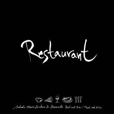 Restoran poster / yarım yamalak gıda menü resimleri - vektör