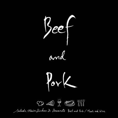 Restoran poster / yarım yamalak gıda menü resimleri - vektör