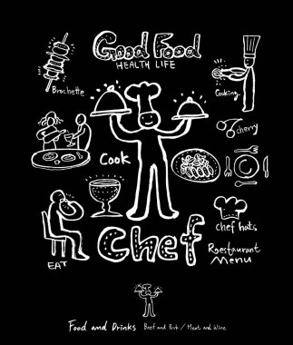 Restoran poster / yarım yamalak gıda menü resimleri - vektör