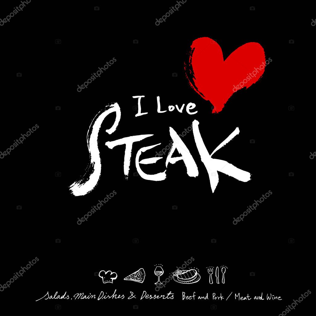 Restaurant poster / Sketchy food menu illustrations - vector