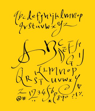 vektör yazı tipleri / el yazısı kaligrafi 