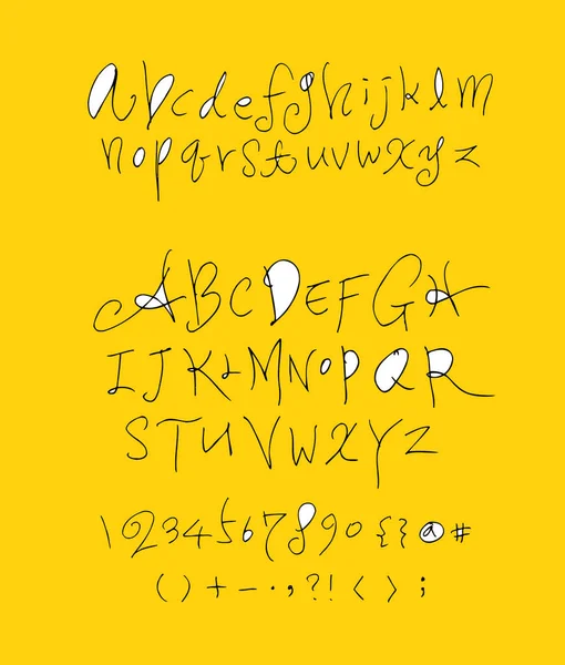 ベクトルフォント 手書き文字 — ストックベクタ