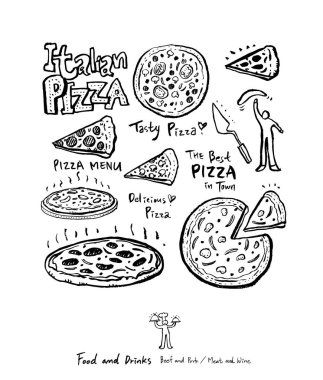 Restoran poster / yarım yamalak gıda menü resimleri - vektör