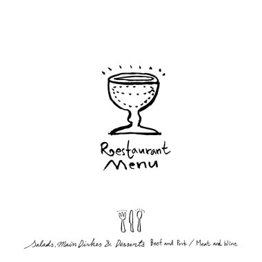 Restoran poster / yarım yamalak gıda menü resimleri - vektör