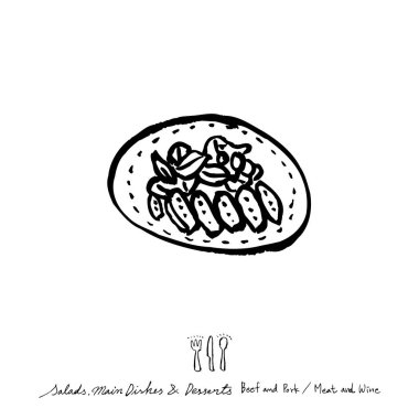 Restoran poster / yarım yamalak gıda menü resimleri - vektör