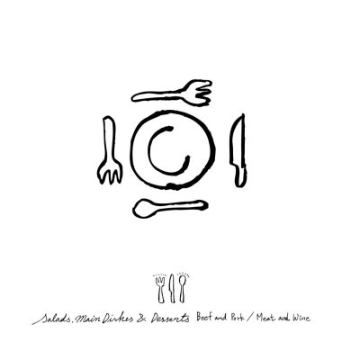 Restoran poster / yarım yamalak gıda menü resimleri - vektör