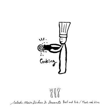 Restoran poster / yarım yamalak gıda menü resimleri - vektör