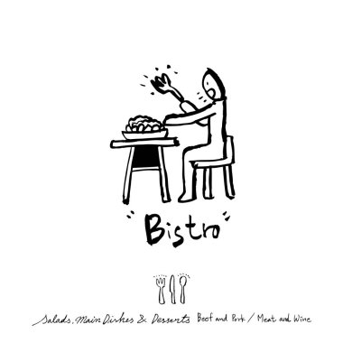 Restoran poster / yarım yamalak gıda menü resimleri - vektör