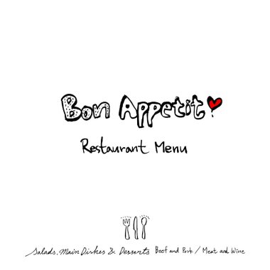 Restoran poster / yarım yamalak gıda menü resimleri - vektör