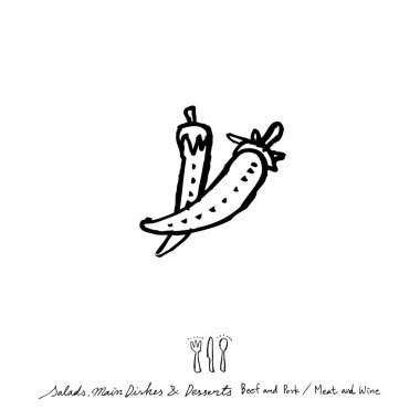 Restoran poster / yarım yamalak gıda menü resimleri - vektör