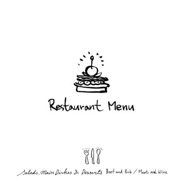 Restoran poster / yarım yamalak gıda menü resimleri - vektör