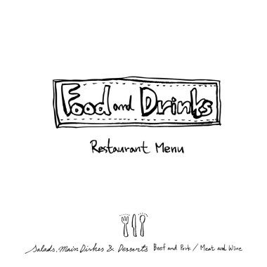 Restoran poster / yarım yamalak gıda menü resimleri - vektör