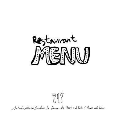 Restoran poster / yarım yamalak gıda menü resimleri - vektör