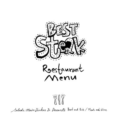 Restoran poster / yarım yamalak gıda menü resimleri - vektör