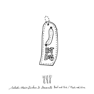 Restoran poster / yarım yamalak gıda menü resimleri - vektör