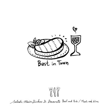 Restoran poster / yarım yamalak gıda menü resimleri - vektör