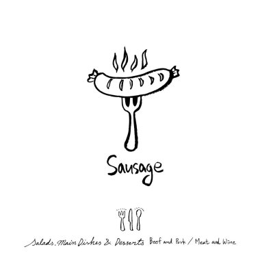 Restoran poster / yarım yamalak gıda menü resimleri - vektör