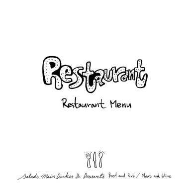 Restoran poster / yarım yamalak gıda menü resimleri - vektör