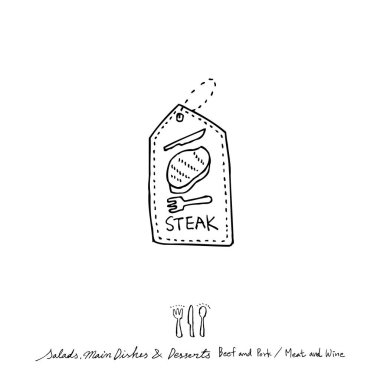 Restoran poster / yarım yamalak gıda menü resimleri - vektör