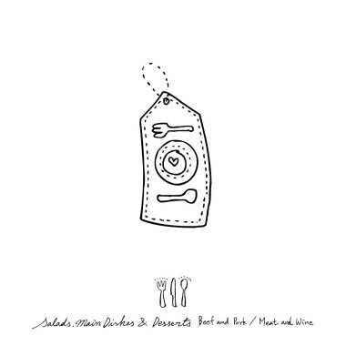 Restoran poster / yarım yamalak gıda menü resimleri - vektör