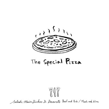 Restoran poster / yarım yamalak gıda menü resimleri - vektör