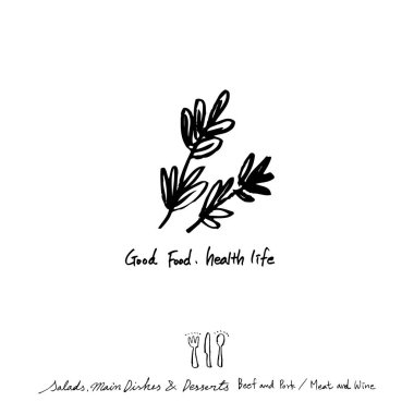 Restoran poster / yarım yamalak gıda menü resimleri - vektör