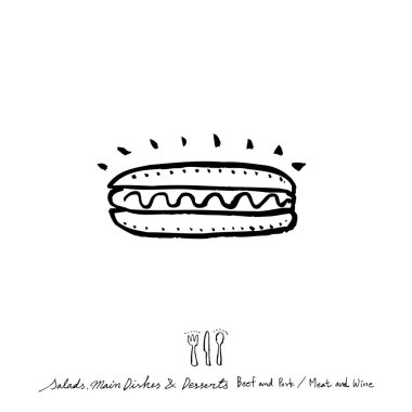 Restoran poster / yarım yamalak gıda menü resimleri - vektör