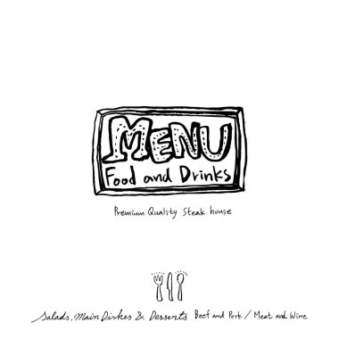 Restoran poster / yarım yamalak gıda menü resimleri - vektör