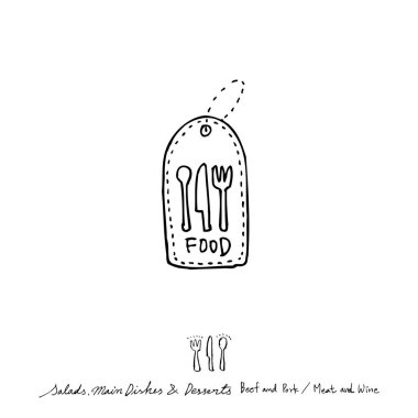 Restoran poster / yarım yamalak gıda menü resimleri - vektör