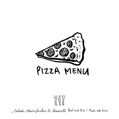 Restoran poster / yarım yamalak gıda menü resimleri - vektör