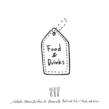 Restoran poster / yarım yamalak gıda menü resimleri - vektör