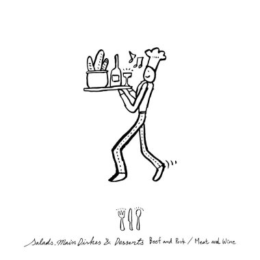 Restoran poster / yarım yamalak gıda menü resimleri - vektör