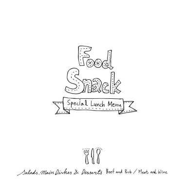 Restoran poster / yarım yamalak gıda menü resimleri - vektör