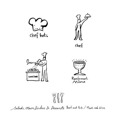 Restoran poster / yarım yamalak gıda menü resimleri - vektör