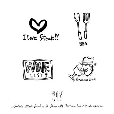 Restoran poster / yarım yamalak gıda menü resimleri - vektör