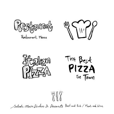 Restoran poster / yarım yamalak gıda menü resimleri - vektör