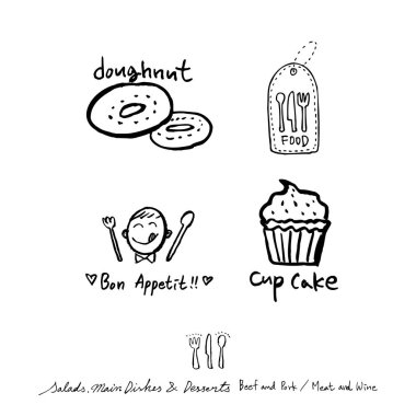 Restoran poster / yarım yamalak gıda menü resimleri - vektör