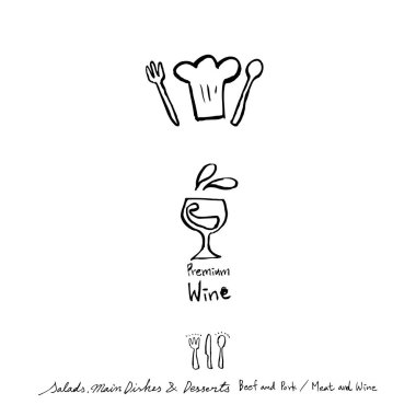 Restoran poster / yarım yamalak gıda menü resimleri - vektör