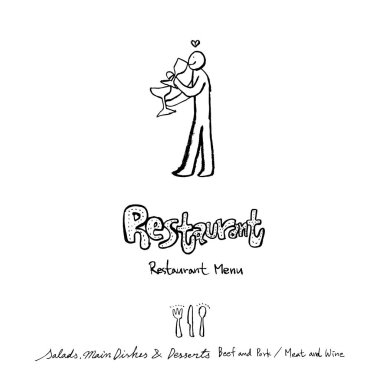 Restoran poster / yarım yamalak gıda menü resimleri - vektör