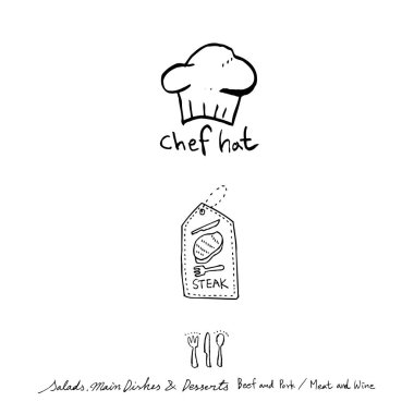 Restoran poster / yarım yamalak gıda menü resimleri - vektör