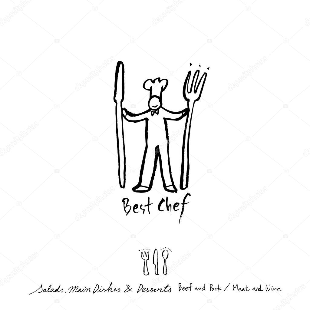 Restaurant poster / Sketchy food menu illustrations - vector