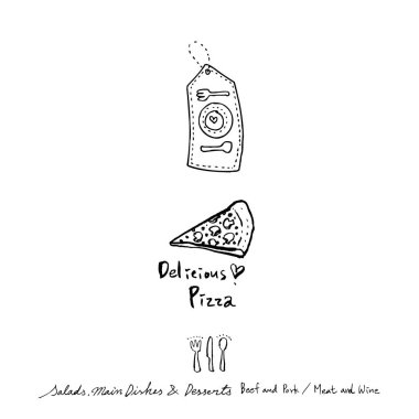 Restoran poster / yarım yamalak gıda menü resimleri - vektör